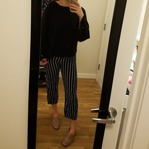 navy blue vertical stripe pants